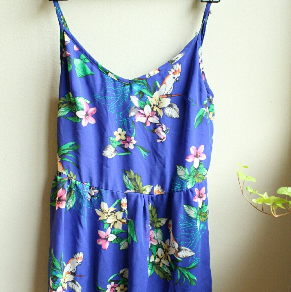 Blue floral romper